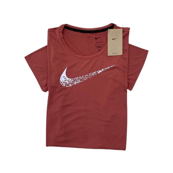 NWT Nike Running Swoosh Women's Short Sleeve T-Shirts Canyon Rust Size S-XL - Picture 2 of 8